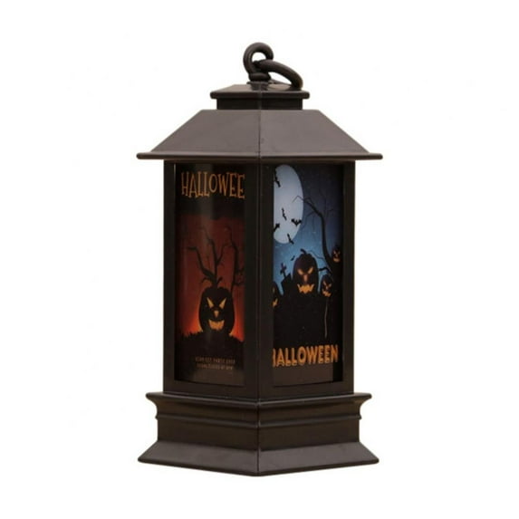 1 Pack Halloween LED Lantern Lights, Small Vintage Style Flameless Lantern Skull Skeleton Decorative Lamp for Halloween Home Indoor Outdoor Bar Decoration