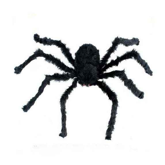 1 Pack Halloween Spiders Outdoor Decoration, Halloween Decor Outside, Huge Realistic Prop, Fake Black Hairy Giant Spiders for Indoor Haunted House Yard Lawn Garden Decor,11.8in(Black)