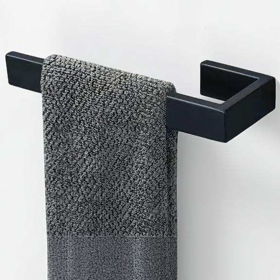 1-Pack Hand Towel Holder, 8 Inch Rectangular Mount Towel Bar, Stainless Steel, Matte Black