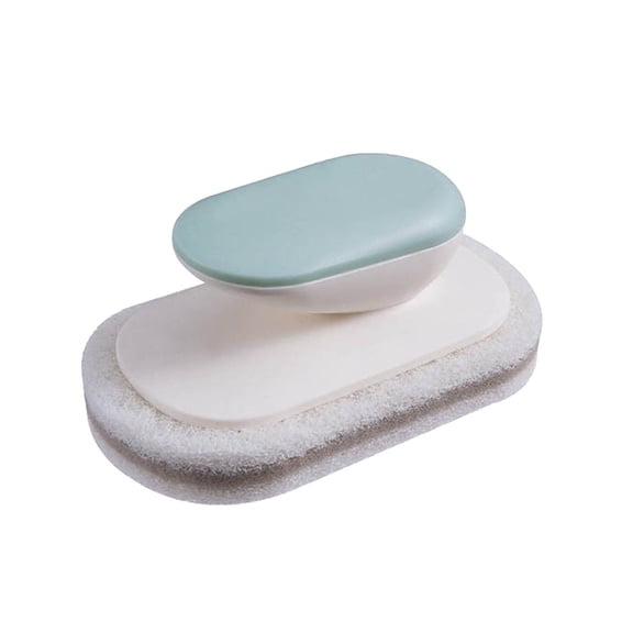 1 Pack Handheld Cleaning Brush with Scouring Pad, Multipurpose Sponge Brush with Handle for Kitchen, Bathtub, Tile, and Stove, One Size, Clearance(Green)