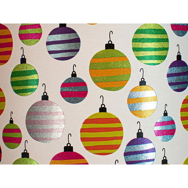 NAS 1 Pack, Hanging Around Ornaments Wrapping Paper, 24 inch x 417', Half Ream Roll for Party, Holiday & Events, Made in USA