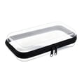 thumbnail image 1 of 1 Pack Hard Clear Zipper Case Makeup Bags, Plastic Zipper Pouch, Transparent Storage Box, Containers for Cosmetics, Snacks, Building Blocks, Puzzles, Stationery, 9.8×7.9×2 Inch,Black, 1 of 9