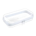 thumbnail image 1 of 1 Pack Hard Clear Zipper Case Makeup Bags, Plastic Zipper Pouch, Transparent Storage Box, Containers for Cosmetics, Snacks, Building Blocks, Puzzles, Stationery, 9.8×7.9×2 Inch,White, 1 of 9
