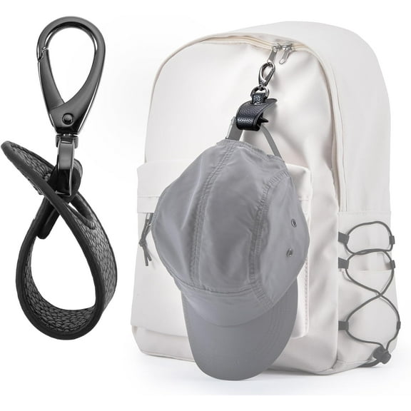 1 Pack Hat Clip for Travel, Hands-Free Bag, Backpack, Purse, and Hiking Gear Clip-on Holder Strap for Baseball, Snapback, and Ponytail Caps - Black