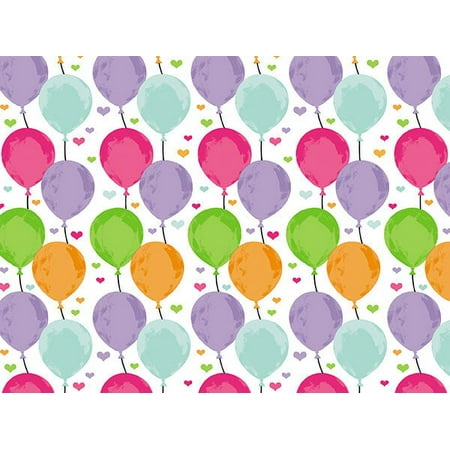 1 Pack, Hearty Balloons Wrapping Paper 24" x 833', Full Ream Roll for Party, Holiday & Events, Made in USA