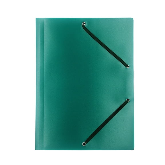 1 Pack Heavy Duty Green Plastic Folder, Letter Size Reinforced Waterproof Tear Resistant File Folder with Binding Rope, Large Capacity 135 Sheets for Office & Home Organization