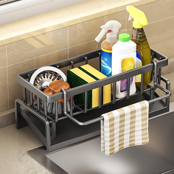 1-Pack Heavy Duty Kitchen Sink Caddy, Rust Resistant Metal Sink Storage ...