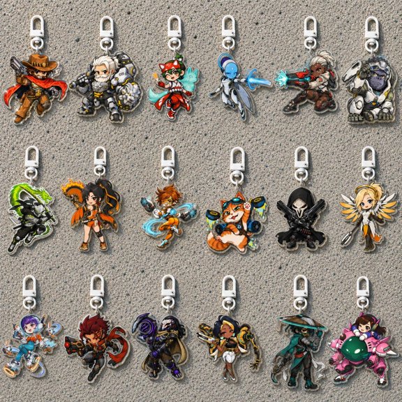 1 Pack Hero Shooter Game Acrylic Keychain Collection, Gamer Gift