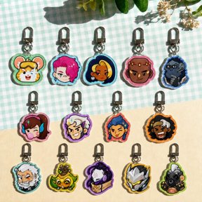 1 Pack Hero Shooter Game Tank Characters Cute Acrylic Keychain, Chibi Fan Art Bag Charm, Gamer Gift