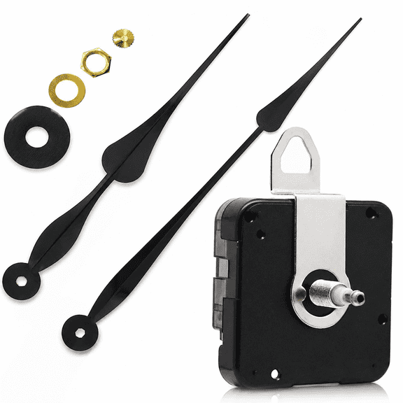 1 Pack High Torque Clock Movement Mechanism with Long Shaft 12 Inch Spade Hands