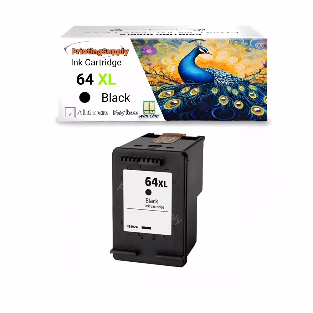 1-Pack High Yield Black Ink Cartridge For HP 64XL Compatible with HP ENVY Inspire 7955e 7958e ENVY Photo 6220 6222 6230 6232 6252 6255 6258 7134 7155 7158 7164 7830 7855 7858 7864 Tango & Tango X