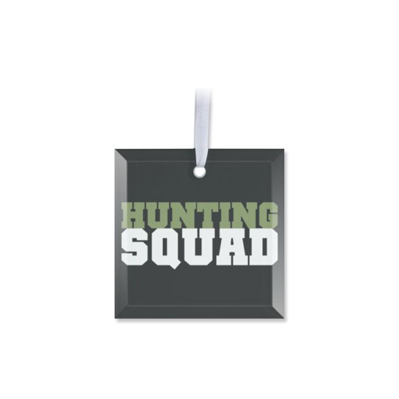 1 Pack - Hunting Squad Fanatic's Tempered Glass Christmas Ornament - 3 Inch Square