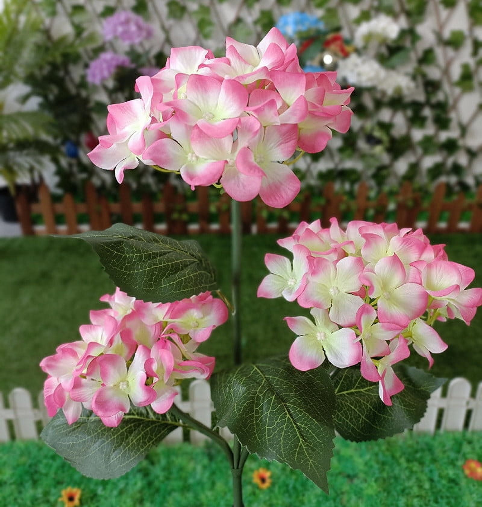 1 Pack Hydrangea Flowers Solar-Powered Lights Hydrangea Solar Light ...