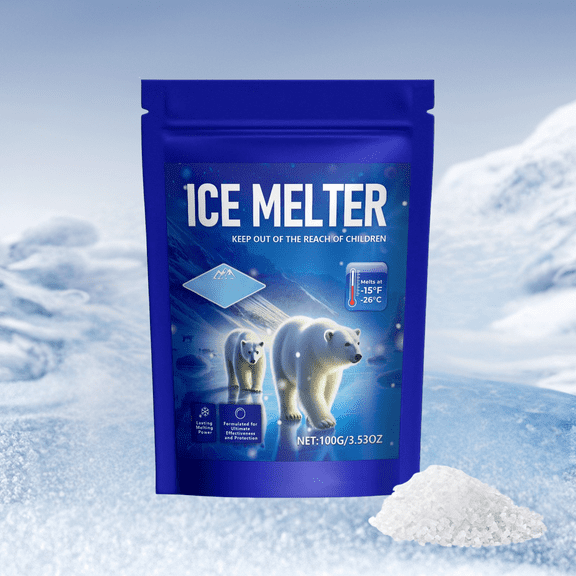 1 Pack Ice Melt Pellets, Calcium Blend Deicer Snow Melter for Driveway - Pet-Friendly Winter Relief with Magnesium, Calcium, and Sodium Formula, BH50