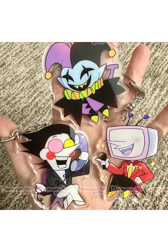 1 Pack Indie RPG charm keychains - Tenna, Spamton, Jevil