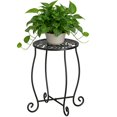 thumbnail image 1 of 1 Pack Indoor Outdoor Side Table, Weather Resistant Black Metal Side Table for Patio Balcony Yard Porch Garden, Plant Stand for Indoor Outdoor Use, 1 of 7