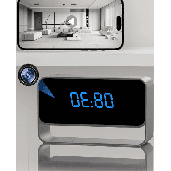 1-Pack Indoor WiFi Security Camera, 1080P HD, 140 Wide-Angle Lens, Motion Detection, Night Vision, Clock Design