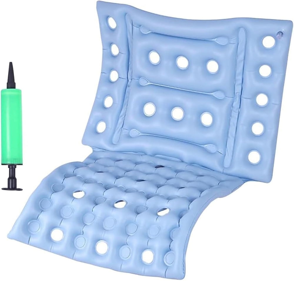 Pack Inflatable Waffle Cushion,Blue Seat Cushions with Full Back - Main Image