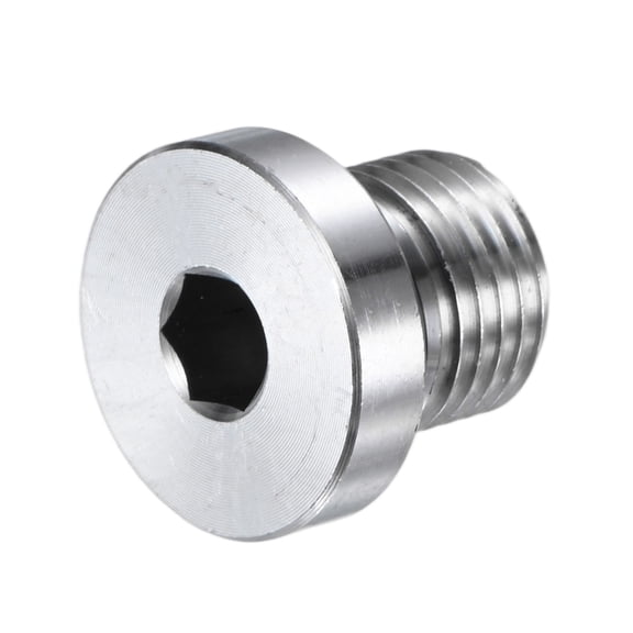 1-Pack Inner Hex Head Pipe Fitting Plug, 1/4 NPT 304 Stainless Steel Socket Bung Plug with Sealing Ring