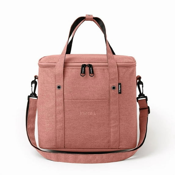 1 Pack Insulated Reusable Grocery Bags -Thermal Bags for Hot & Cold Food, Shopping, Picnics, Food Delivery, Pink