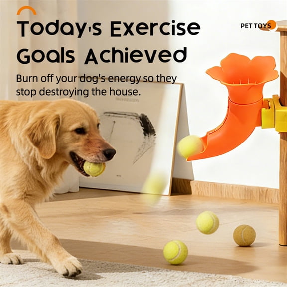 1-Pack Interactive Tennis Ball Launcher Dog Toy, Iq-Enhancing Leaky Ball Pet Teaser With Durable Construction, For Boredom Relief & Active Play, Suitable For Medium To Large Dogs,