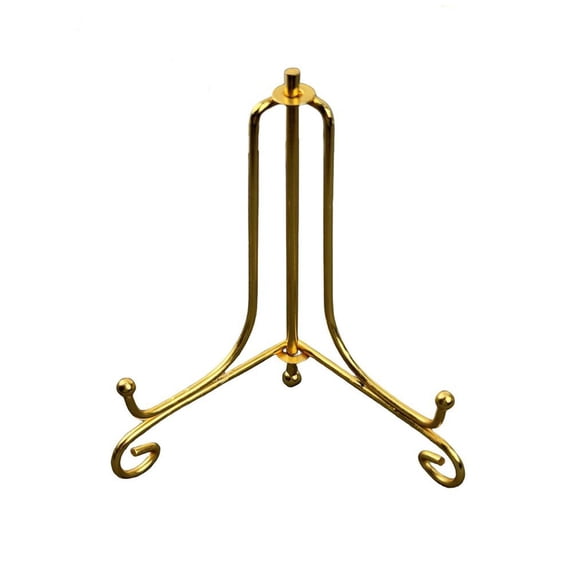 1 Pack Iron Plate Stands for Display,Plate Holder Display Stand,Gold Easel Stands for Photo,Picture Frame,Decorative Dish,Book and Tabletop Art,gold plate stand,easels for display(Gold,4x3.5 Inch)