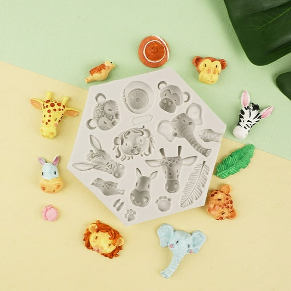 1 Pack Jungle Safari Animal Cake Mold Jungle Safari Animal Cupcake Decoration Jungle Animals Cookie Cutters Jungle Safari Animal Cake Decoration for Jungle Safari Animal Party Baby Shower