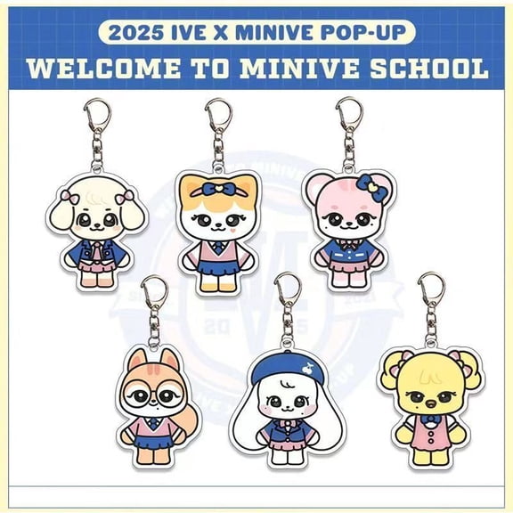 1 Pack K-Pop Group Acrylic Keychain Jang Wonyoung Lee Hyunseo MINIVE Pop-up Store Campus Cartoon GAEUL Character Acrylic Keychain Pendants Gift