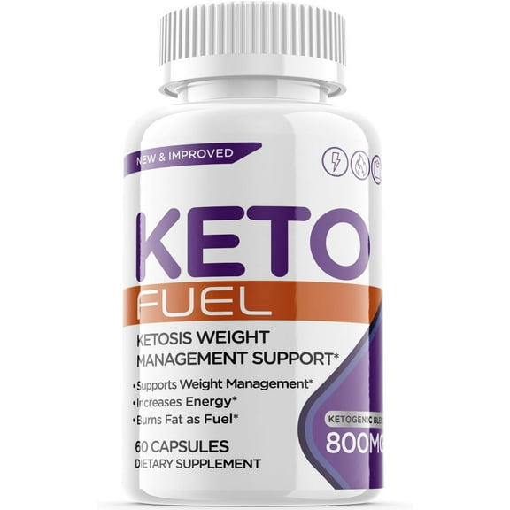 (1 Pack) Keto Fuel - Keto Weight Loss Formula - Energy & Focus Boosting Dietary Supplements for Weight Management & Metabolism - Advanced Fat Burn Raspberry Ketones Pills - 60 Capsules