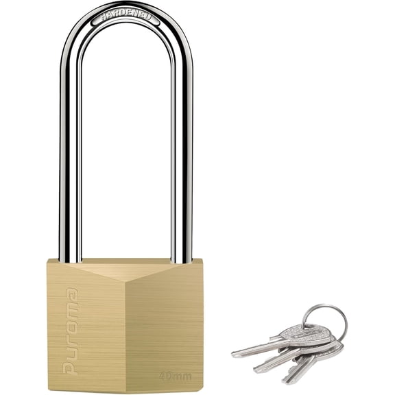 1 Pack Keyed Padlock Waterproof Solid Brass Lock, 2.6 Inch Padlock with Keys for Sheds, Storage Unit School Gym Locker, Fence, Toolbox, Hasp Storage