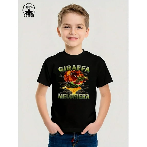 MAWOTEA 1 Pack Kids Brainrot Collections Meme Italian For Boys & Girls Boys & Yout T-Shirt - Pure Cotton Crew Neck, Short Sleeve