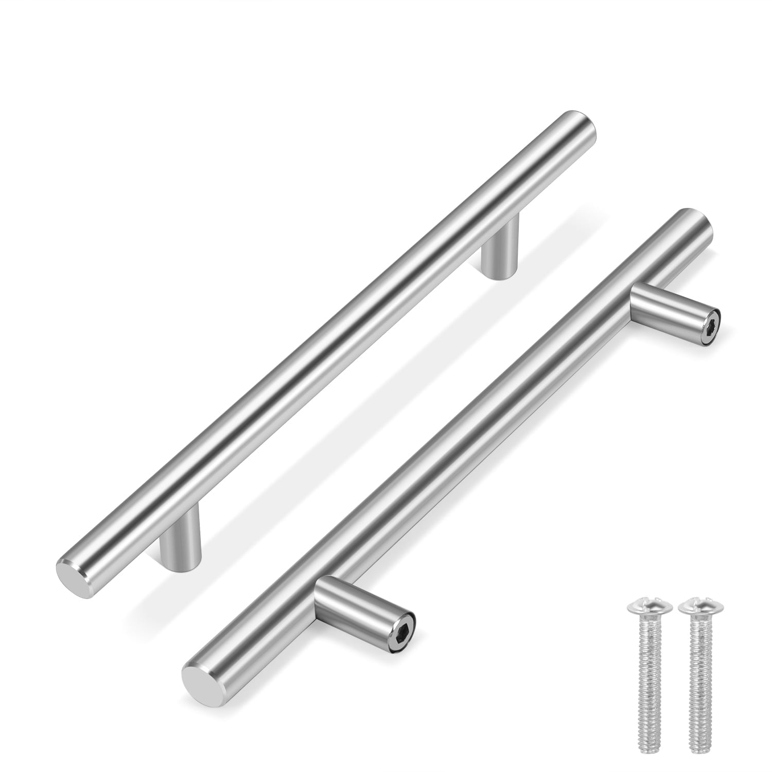 10 Pack 5" Brushed Satin Nickel Cabinet Pulls - Kitchen & Drawer Handles, 128mm Center