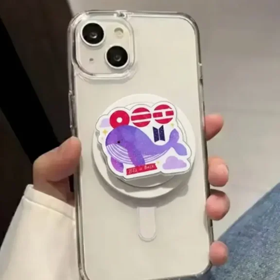 1 Pack Kpop Phonegrip Arirang Purple Whale K-Pop Group, Kpop Laptop Glitter Phoneholder