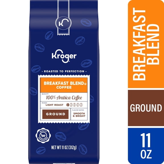 (1 Pack)-Kroger Breakfast Blend Mild Roast Ground Coffee 11 oz