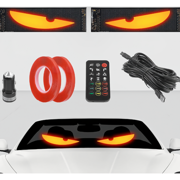 1 Pack LED Car Window Display Panel, 14 x 4.3 Inch Flexible Screen, App Control, USB , Fits Cars SUVs