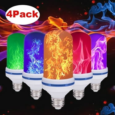 1 Pack LED Flame Effect Fire Light Bulbs E27, Flickering Fire Atmosphere Party Decorative Lamps, Pink/ Blue/ Green/Red/Multicolor