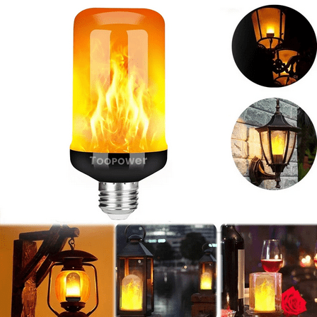1 Pack LED Flame Effect Light Bulb, 4 Modes Fire Lighting Bulb, E26, for Halloween Christmas Party