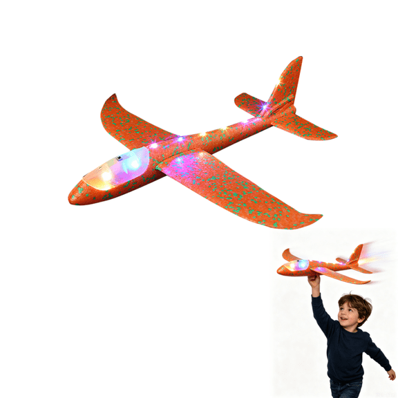 1 Pack LED Light Hand Throwing Airplane, Flight Mode Glider Plane,Flying Toy for Kids,Gifts for Boy,Outdoor Sport Toys Birthday Party Favors
