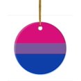 thumbnail image 1 of 1 Pack - LGBTQ+ Bisexual Pride Flag Ceramic Christmas Ornament and Home Decor - 2.85 Inch Round, 1 of 1