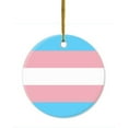 thumbnail image 1 of 1 Pack - LGBTQ+ Transgender Pride Flag Ceramic Christmas Ornament and Home Decor - 2.85 Inch Round, 1 of 1