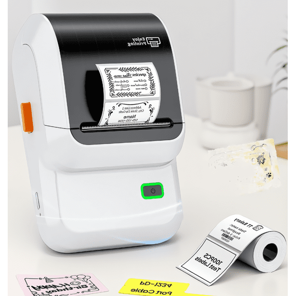 1 Pack Label Maker, Thermal Label Printer with App, 203 DPI, Barcode QR Code Support, Address Labels, Home Office Organization, White