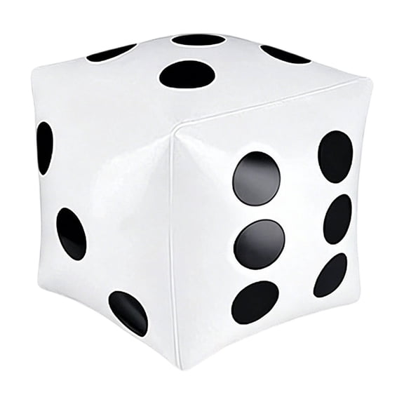 1 Pack Large Inflatable Dice Jumbo Giant Inflatable Dice for Indoor Outdoor Broad Game Pool Party Favor 11.8Inch,White