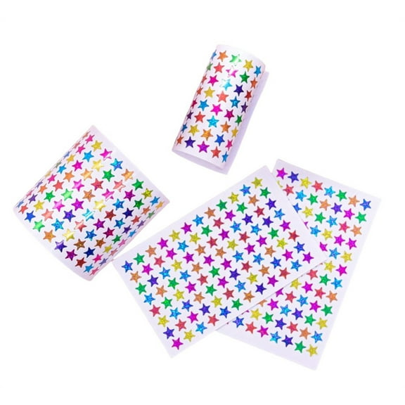 1 Pack Laser Shiny Sparkle Star Stickers,Water/Tear Resistant Self Adhesive Star Stickers,Five-Pointed Star in 8 Colors,Stickers for Kids Students Rewards,Teachers Supplies (Colorful)