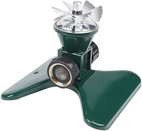 1 Pack Lawn Sprinkler, Heavy Duty Metal Square Garden 360 Degree Large Area Irrigation, Connectable Rotating Automatic Water Sprinklers for Yard Watering