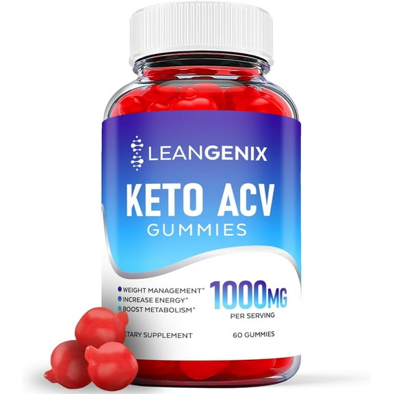 (1 Pack) Leangenix Keto ACV Gummies - Apple Cider Vinegar Supplement for Weight Loss - Energy & Focus Boosting Dietary Supplements for Weight Management & Metabolism - Fat Burn - 60 Gummies