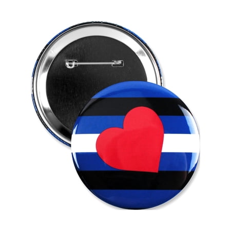 1 Pack - Leather LGBTQ+ Pride Flag Pinback Button - 3 Inch