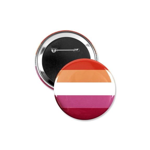 1 Pack - Lesbian LGBTQ+ Pride Flag Pinback Button - 3 Inch