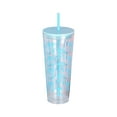 thumbnail image 1 of 1-Pack Light Blue Bow Plastic Cups with Lids and Straws 24 oz Reusable Coquette Bow Tumbler Aesthetic Drinking Coffee Cup for Women Birthday Wedding Bridal Shower Party Supplies, 1 of 16