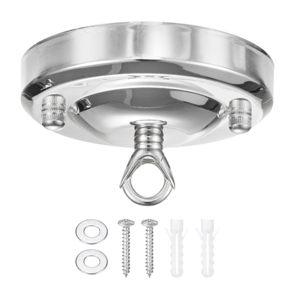 1-Pack Light Canopy Kit, 4.3" Ceiling Cover Plate for Chandelier Fixture, Ceiling Hooks Cover Plate[Bright Silver]