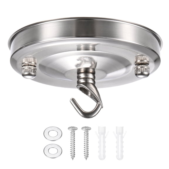 1-Pack Light Canopy Kit, 4.3" Replacement Cover Plate for Chandelier Fixture/Pendant Light, Ceiling Hooks Cover Plate [Nickel Silver]